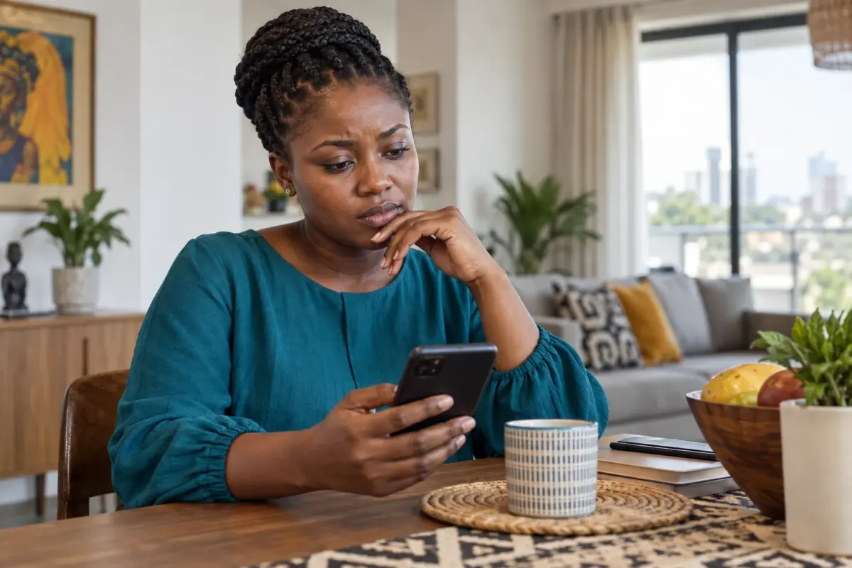 A woman getting in touch on her phone